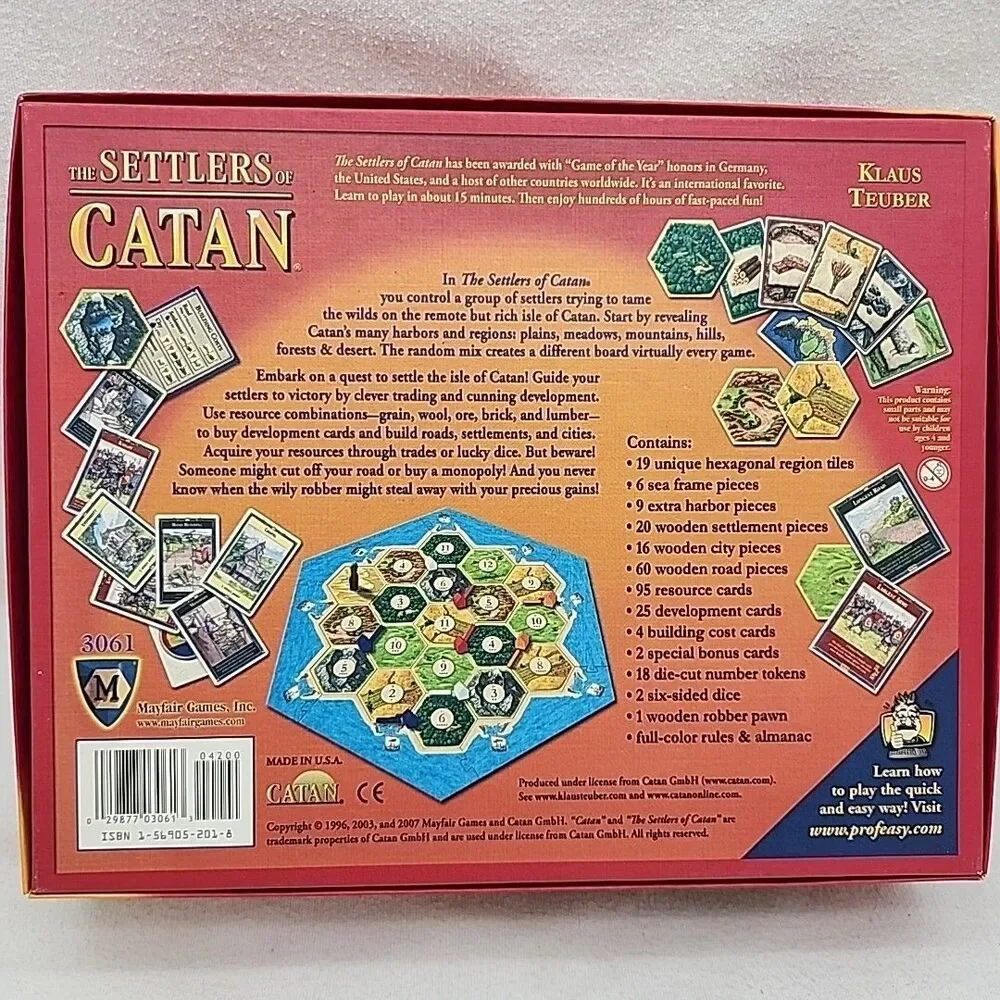 Game The Settlers of Catan Board MFG3061 Mayfair Games 2007 Tame The Wild